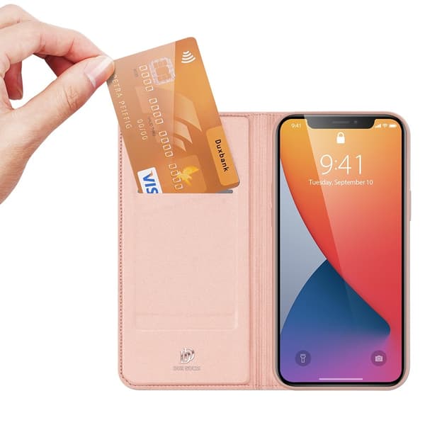 Dux Ducis PU Läder Plånboksfodral iPhone 12 Pro Max - Rose Gold