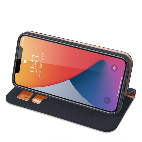 DUX DUCIS Äkta Läder Plånboksfodral iPhone 12 Pro Max - Blå