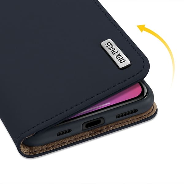 DUX DUCIS Äkta Läder Plånboksfodral iPhone 12 Pro Max - Blå