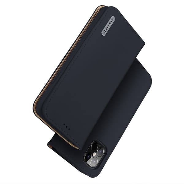 DUX DUCIS Äkta Läder Plånboksfodral iPhone 12 Pro Max - Blå
