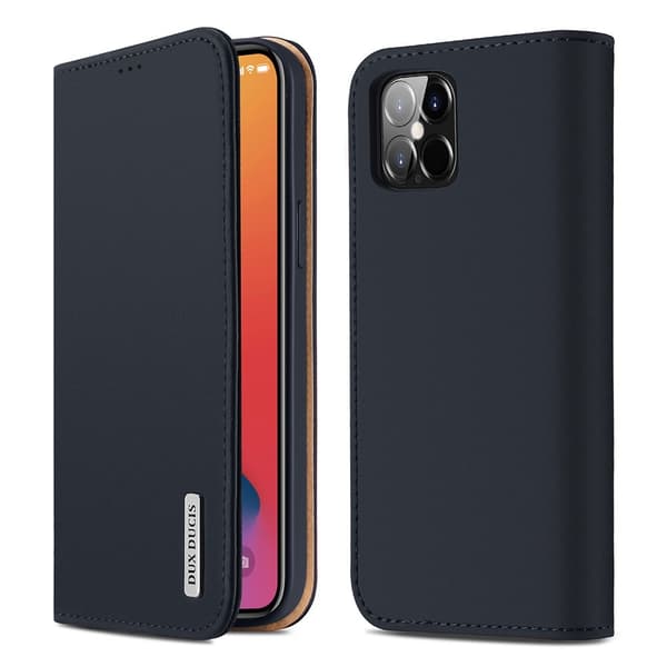 DUX DUCIS Äkta Läder Plånboksfodral iPhone 12 Pro Max - Blå