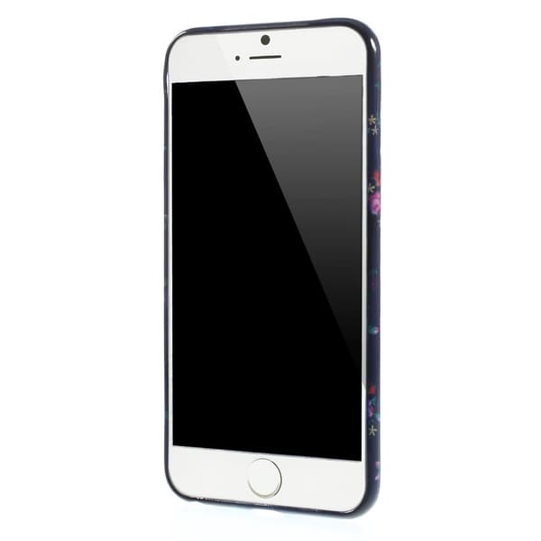 Flexicase Skal till Apple iPhone 6(S) Plus - Svart Rosa Blommor