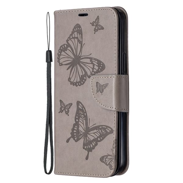 Imprint Butterfly Plånboksfodral iPhone 12 Pro Max - Grå