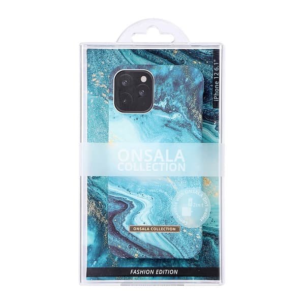 Onsala Mobilskal Soft Blue Sea Marble iPhone 12 & 12 Pro