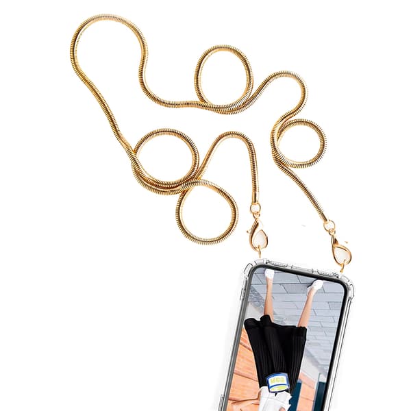 Boom iPhone 12 & 12 Pro skal med mobilhalsband- Chain Pink