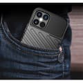 Miniatyrbild 7 av 7: Thunder Twill Texture Skal iPhone 12 & 12 Pro - Svart