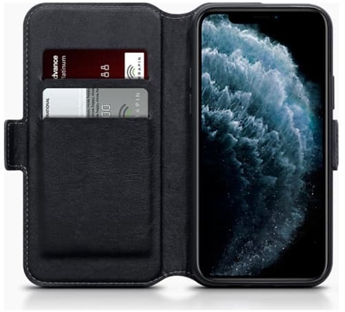 Terrapin Äkta Läder Low Plånboksfodral iPhone 11 Pro - Svart
