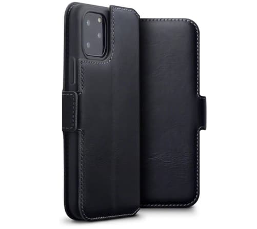 Terrapin Äkta Läder Low Plånboksfodral iPhone 11 Pro - Svart