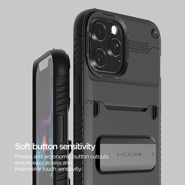 VRS DESIGN Damda QuickStand Skal iPhone 12 & 12 Pro - Svart