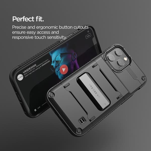 VRS DESIGN Damda QuickStand Skal iPhone 12 & 12 Pro - Svart