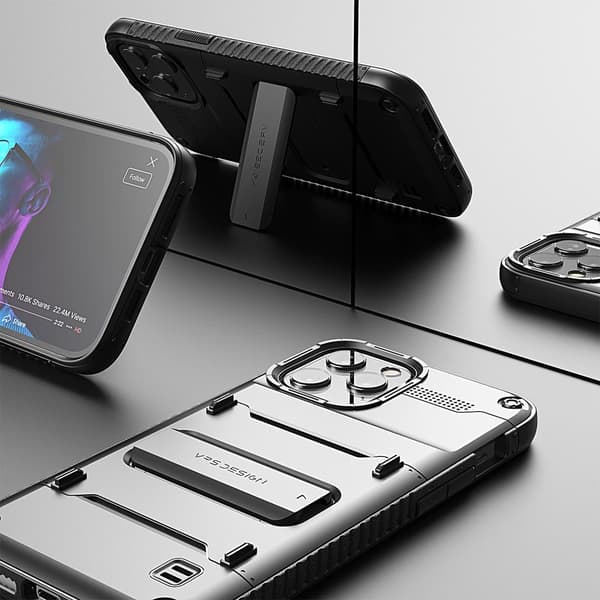 VRS DESIGN Damda QuickStand Skal iPhone 12 & 12 Pro - Svart