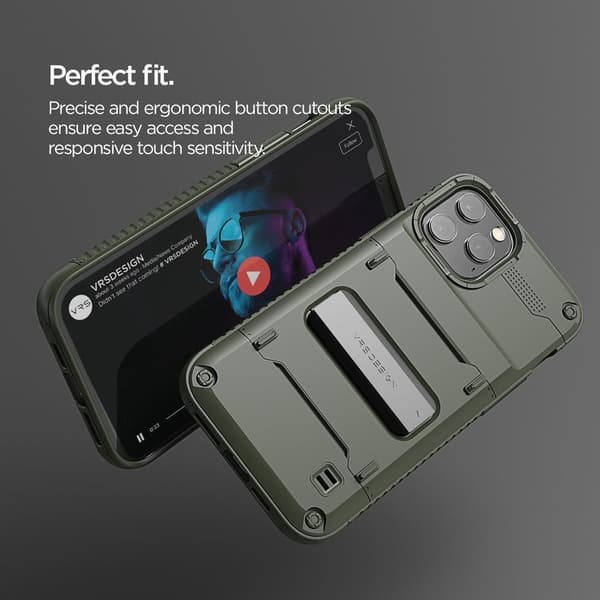 VRS DESIGN Damda QuickStand Skal iPhone 12 & 12 Pro - Grön