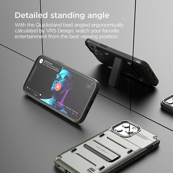 VRS DESIGN Damda QuickStand Skal iPhone 12 & 12 Pro - Grön