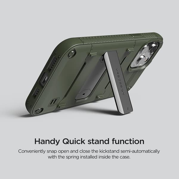 VRS DESIGN Damda QuickStand Skal iPhone 12 & 12 Pro - Grön