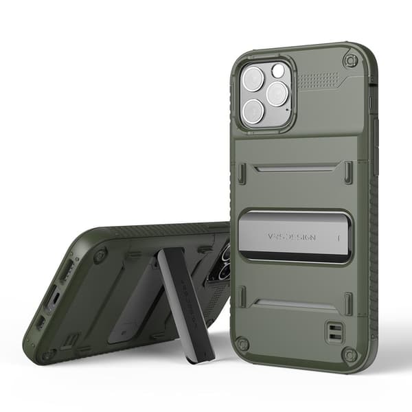 VRS DESIGN Damda QuickStand Skal iPhone 12 & 12 Pro - Grön