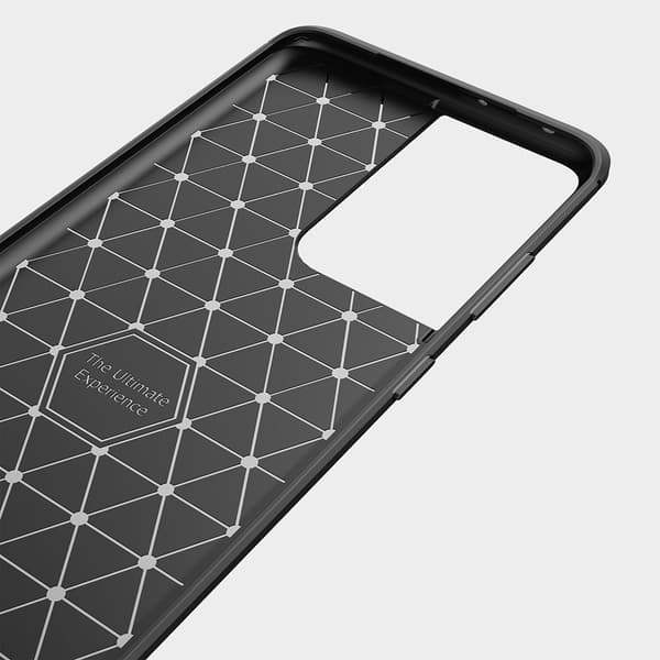 Brushed Carbon Mobilskal till Galaxy S21 Ultra - Blå