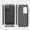 Miniatyrbild 7 av 7: Brushed Carbon Mobilskal till Galaxy S21 Ultra - Blå