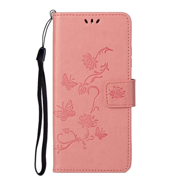 Imprint Butterfly Plånboksfodral till Galaxy S21 Plus - Rosa