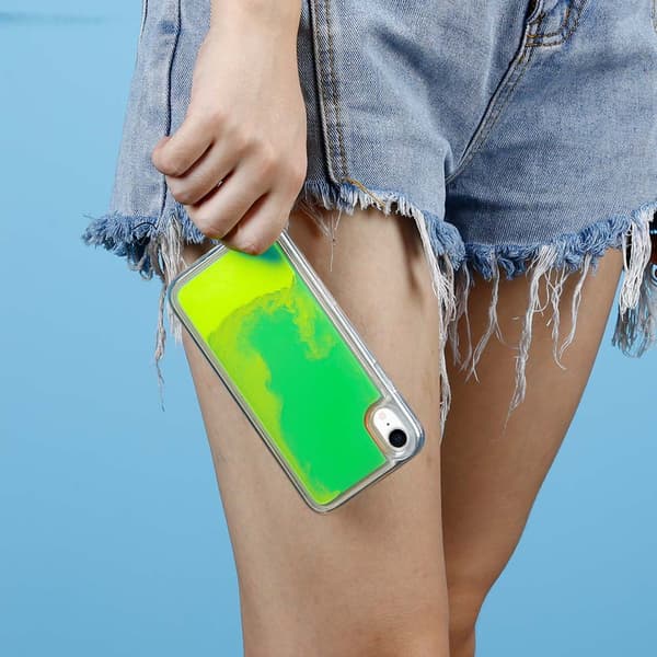 Liquid Neon Sand skal till iPhone XR - Grön
