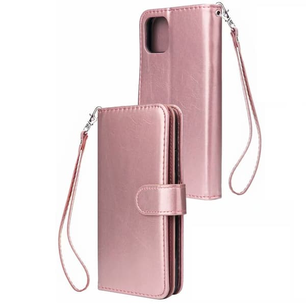 Elegant Plånboksfodral till iPhone 12 Mini - Roséguld