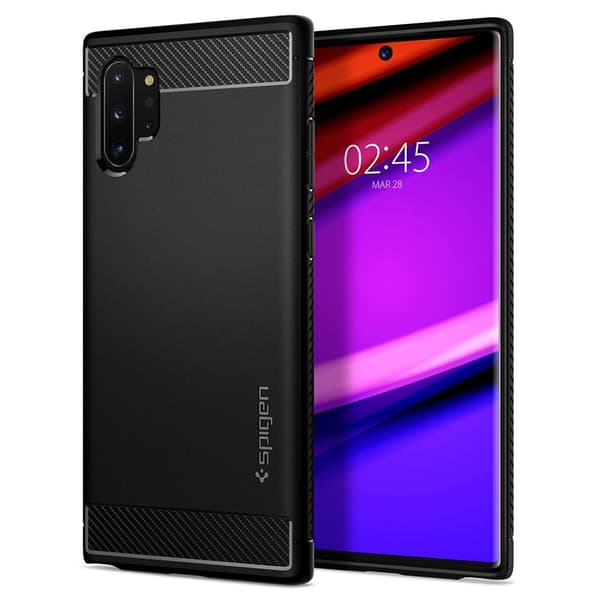 SPIGEN Rugged Armor mobilskal Galaxy Note 10+ Plus Matte Svart