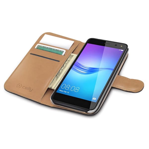 Celly Wallet Case till Huawei Y6 (2017) - Svart
