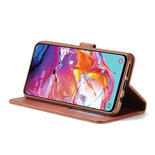 LC.IMEEKE Plånboksfodral för Samsung Galaxy A70 - Brun
