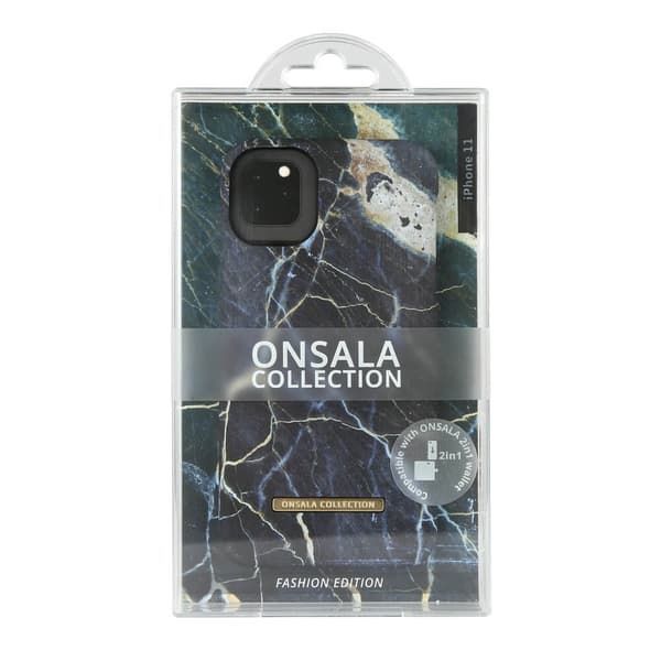 ONSALA Mobilskal Soft Black Galaxy Marble iPhone 11