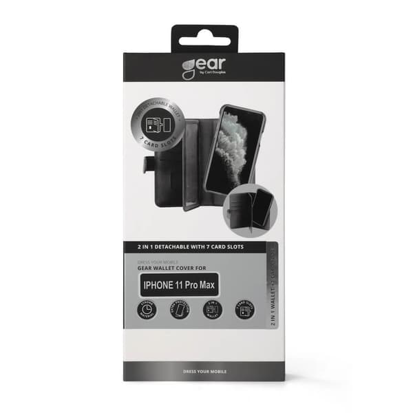 GEAR Mobilfodral Svart 7 Kortfack iPhone 11 Pro Max 2in1 Magnetskal