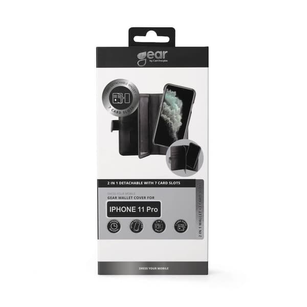 GEAR Mobilfodral Svart 7 Kortfack iPhone 11 Pro 2in1 Magnetskal