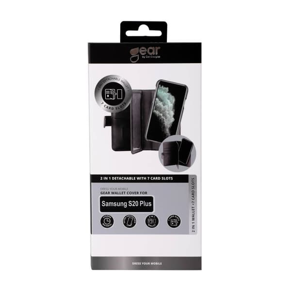GEAR Mobilfodral Svart 7 Kortfack Samsung S20 Plus 2in1 Magnetskal