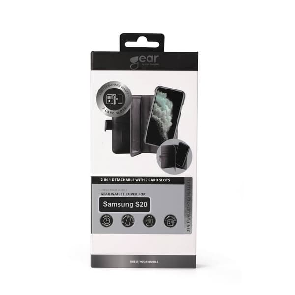 GEAR Mobilfodral Svart 7 Kortfack Samsung S20 2in1 Magnetskal
