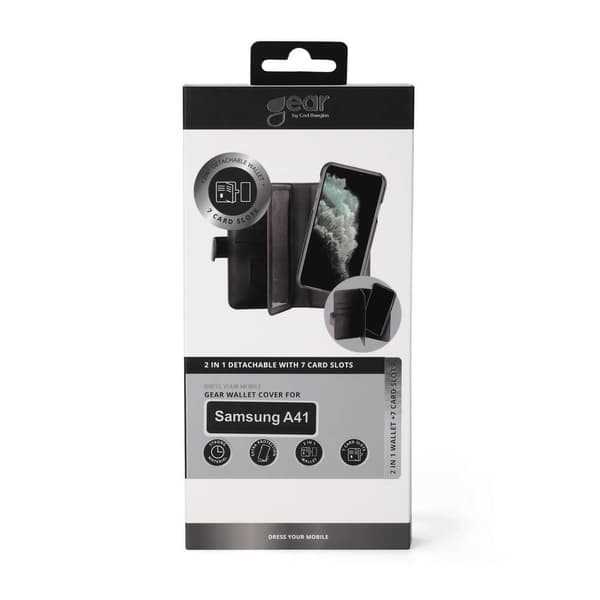 GEAR Mobilfodral Svart 7 Kortfack Samsung A41 2in1 Magnetskal