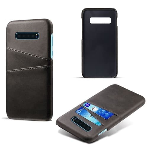 Crazy Horse Skal med 2 Kortfack till Samsung Galaxy S10 Plus - Svart