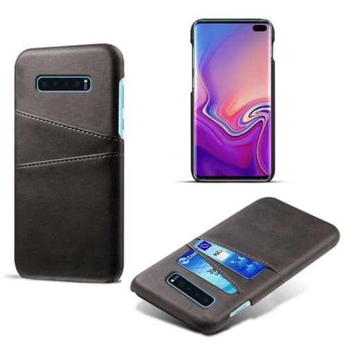 Crazy Horse Skal med 2 Kortfack till Samsung Galaxy S10 Plus - Svart