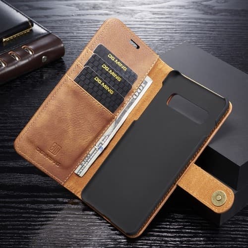 DG.MING Plånboksfodral 2-i-1 Split för Samsung Galaxy S10 Plus - Brun