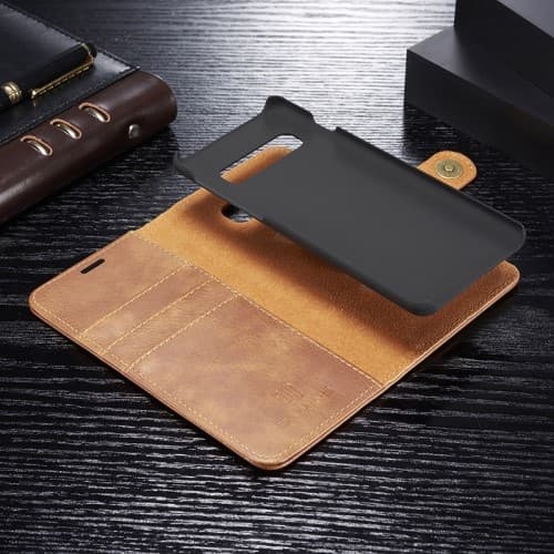 DG.MING Plånboksfodral 2-i-1 Split för Samsung Galaxy S10 Plus - Brun