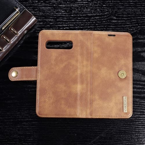 DG.MING Plånboksfodral 2-i-1 Split för Samsung Galaxy S10 Plus - Brun