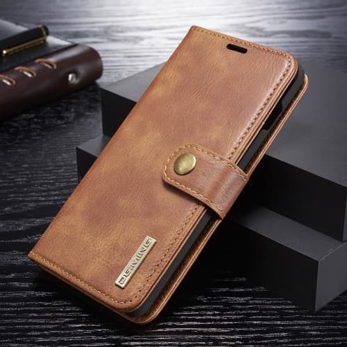 DG.MING Plånboksfodral 2-i-1 Split för Samsung Galaxy S10 Plus - Brun