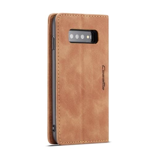 CASEME Plånboksfodral för Samsung Galax S10 Plus - Brun