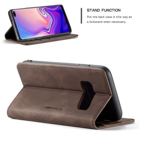 CASEME Plånboksfodral för Samsung Galax S10 - Kaffe