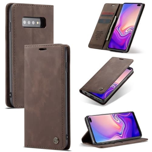 CASEME Plånboksfodral för Samsung Galax S10 - Kaffe