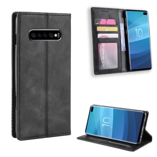Vintage Plånboksfodral till Samsung Galaxy S10 Plus - Svart