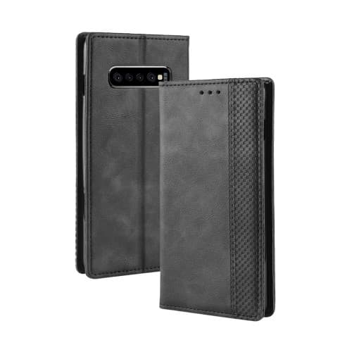 Vintage Plånboksfodral till Samsung Galaxy S10 Plus - Svart