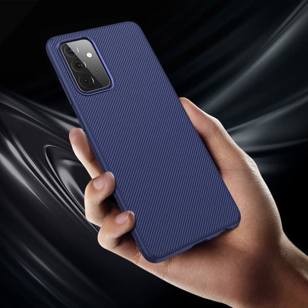 Twill Texture flexicase skal till Galaxy A72 5G - Blå