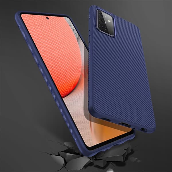 Twill Texture flexicase skal till Galaxy A72 5G - Blå