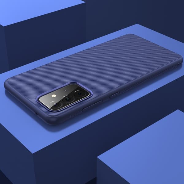 Twill Texture flexicase skal till Galaxy A72 5G - Blå