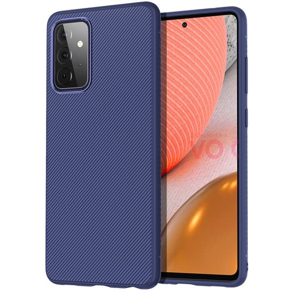 Twill Texture flexicase skal till Galaxy A72 5G - Blå