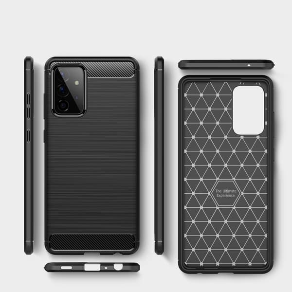 Carbon Brushed mobilskal till Galaxy A72 5G - Svart
