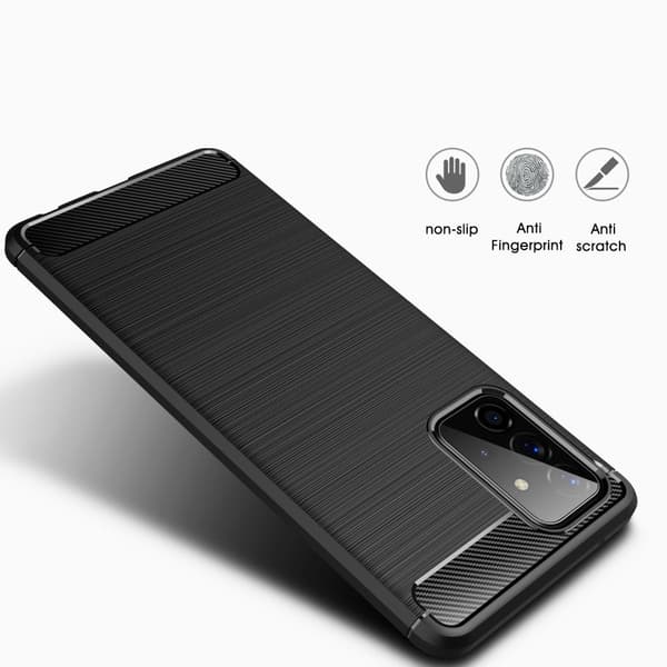 Carbon Brushed mobilskal till Galaxy A72 5G - Svart